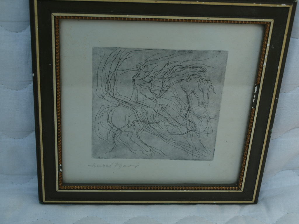 Ets – Man op Paard – Gesigneerd – Ingelijst – ca 1940 kopen? Bied vanaf 1!
