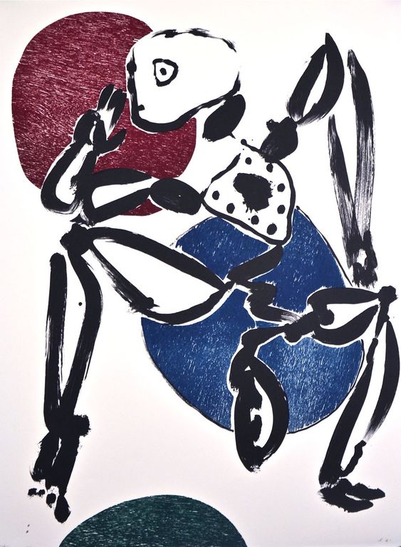 Alphons Freymuth: Litho/houtsnede. Abstracte compositie verkocht voor € 100!