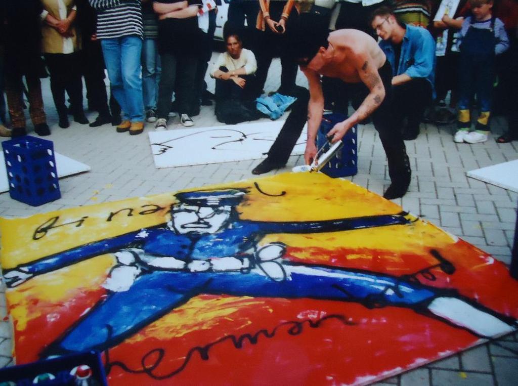 HERMAN BROOD, grote gelimiteerde en handgesigneerde zeefdruk 'Golfer' kopen? Bied vanaf 1!