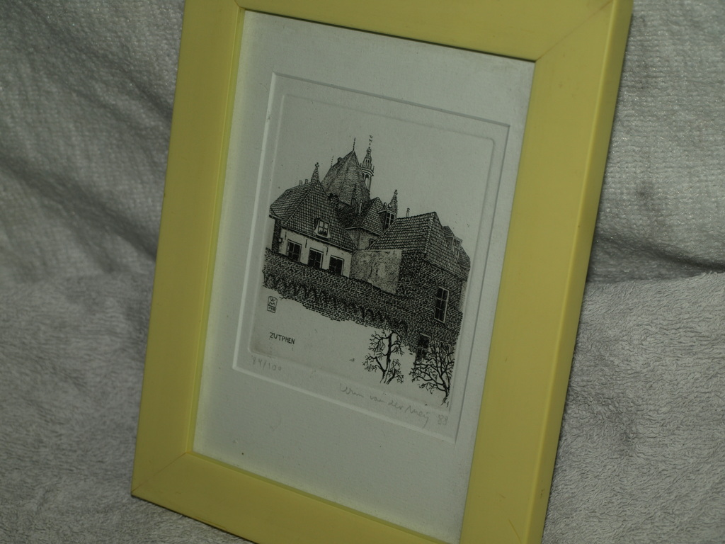 Wim van der Meij : Ets – Zutphen – gesigneerd & ingelijst – 1988 - oplage 100 ex kopen? Bied vanaf 1!
