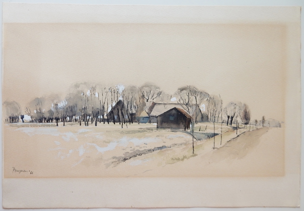 Norman Perryman (1933) - Aquarel landschap - 1965 kopen? Bied vanaf 75!