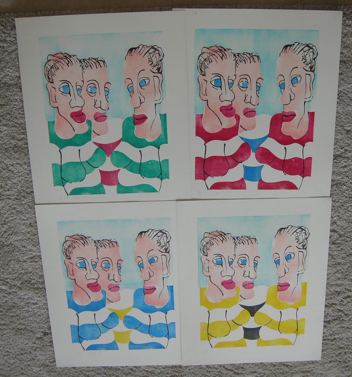Toon Jansen, houtsneden, 4 bladen kopen? Bied vanaf 25!
