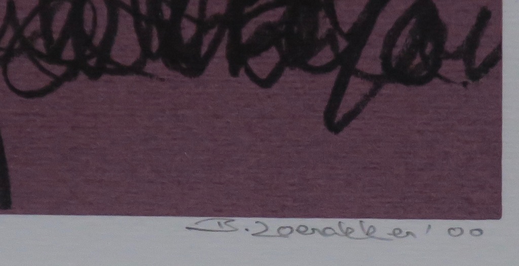 Bert Loerakker: Zeefdruk, Zonder titel -Ingelijst kopen? Bied vanaf 40!