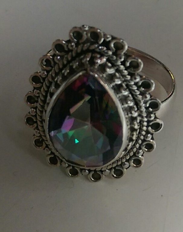 Zilveren ring met regenboog topaas  kopen? Bied vanaf 11!