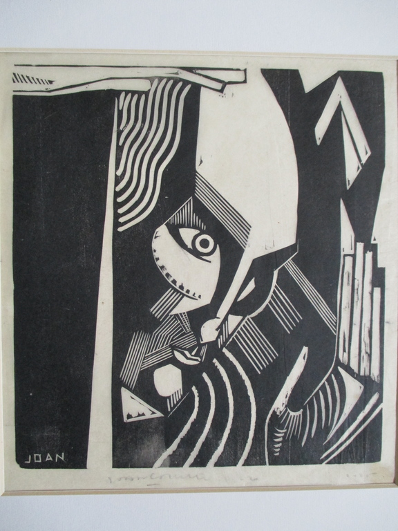 Joan Collette, houtsnede in passe-partout kopen? Bied vanaf 35!