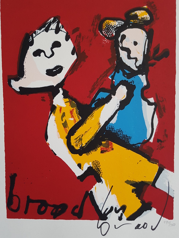 Herman Brood - Moeder met kind - gesigneerde zeefdruk op papier - 350 ex. verkocht voor € 70!