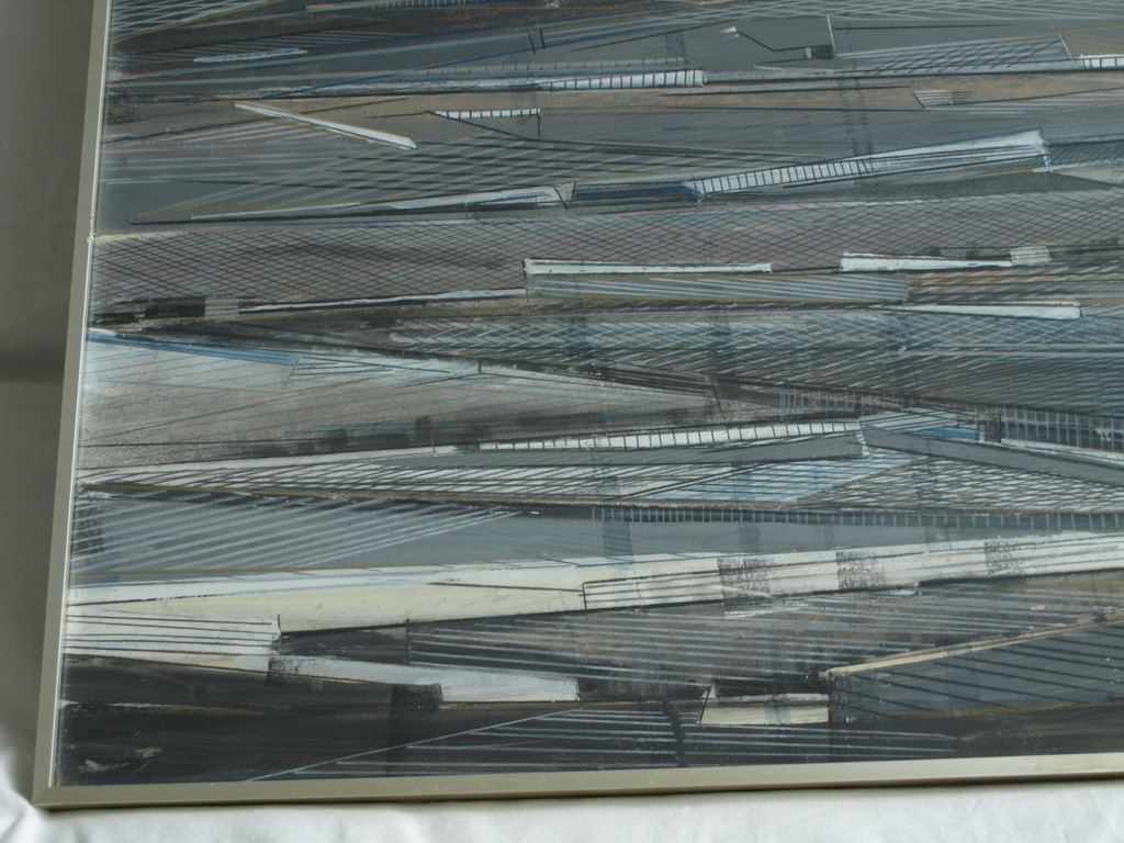 Anne-Claire Vogtschmidt : Gemengde techniek – Landschap nr 6 - ingelijst - 1983  kopen? Bied vanaf 100!