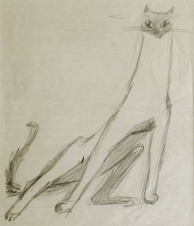 Irene Joffroy - Irene Joffroy - de kat - tekening kopen? Bied vanaf 25!