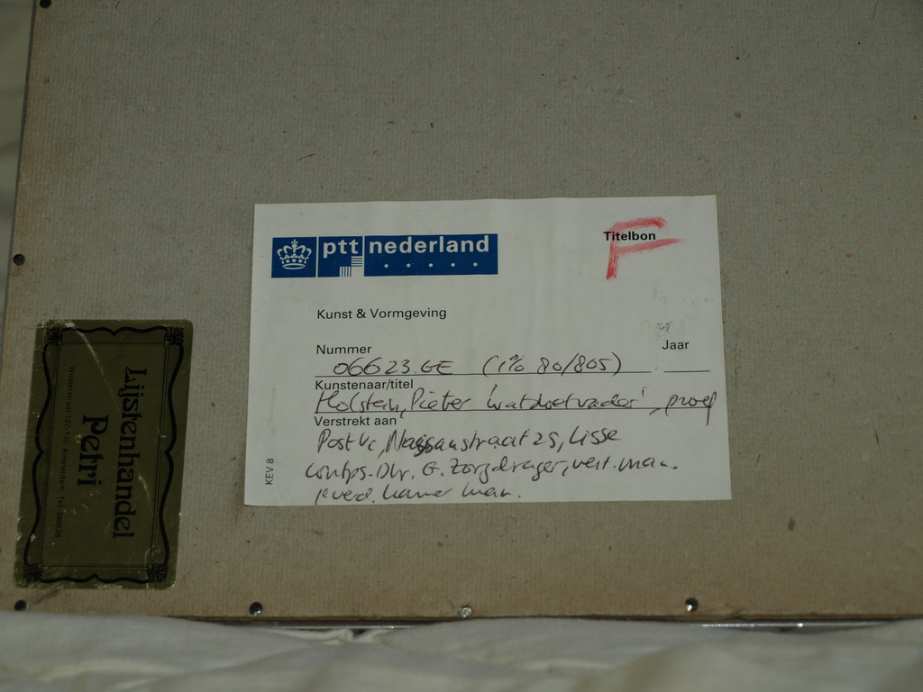 PIETER HOLSTEIN - Ets â�� Wat doet vader?  â�� Gesigneerd en ingelijst â�� ca 1975  kopen? Bied vanaf 65!