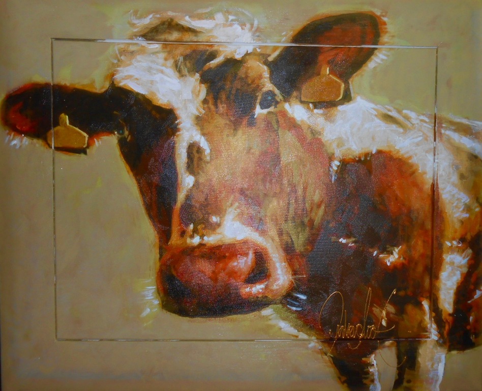 Peter Donkersloot.Groot werk op linnen,hand bewerkt op door geschilderde lijst kopen? Bied vanaf 750!