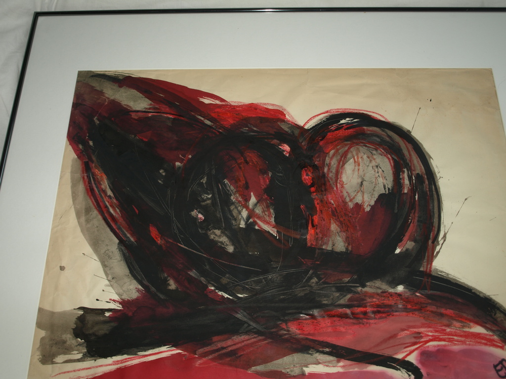 ERWIN DE VRIES (1929)–Gemengde techniek –Billen –Gesigneerd & ingelijst–1965 kopen? Bied vanaf 250!