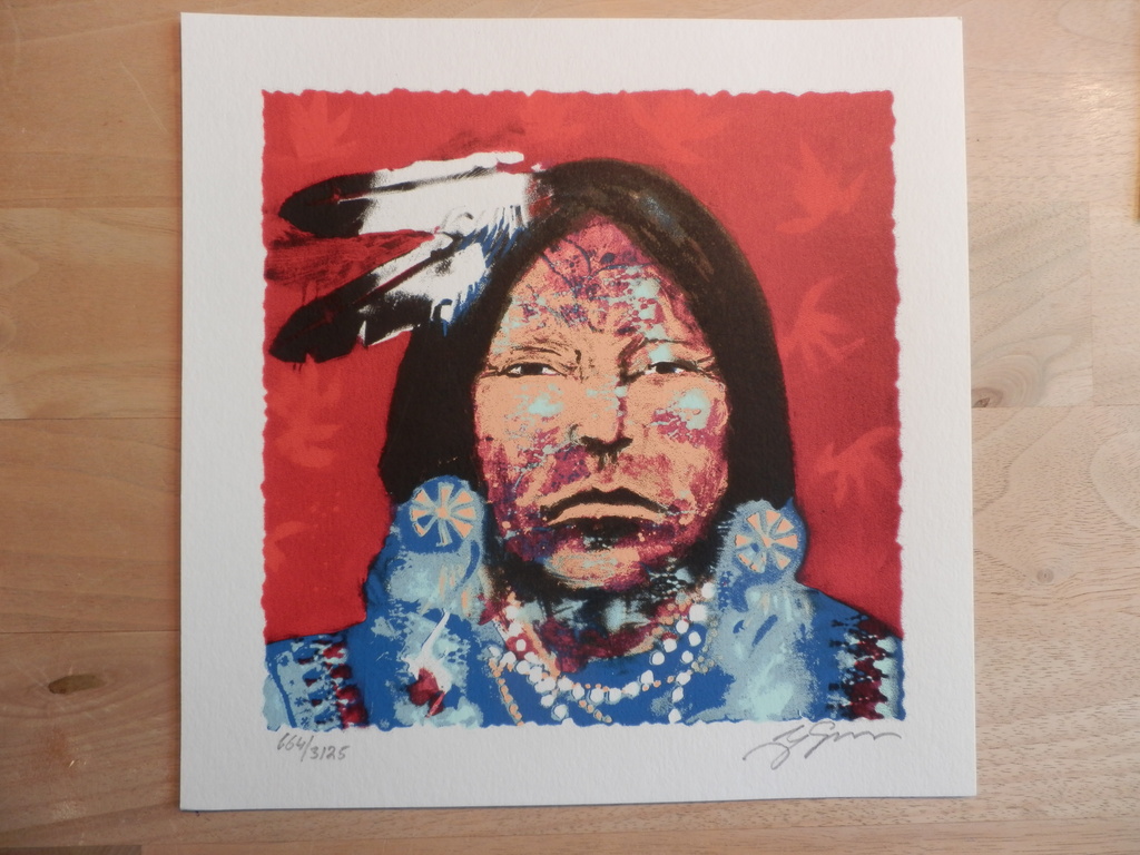 ESPEN GREGER HAGEN  Zeefdruk  INDIAAN ROOD  Handgesigneerd kopen? Bied vanaf 25!