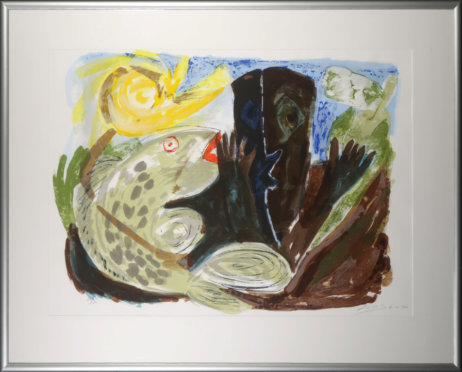 John Lie a Fo: Litho, Z.T. - Ingelijst (Groot!) kopen? Bied vanaf 40!