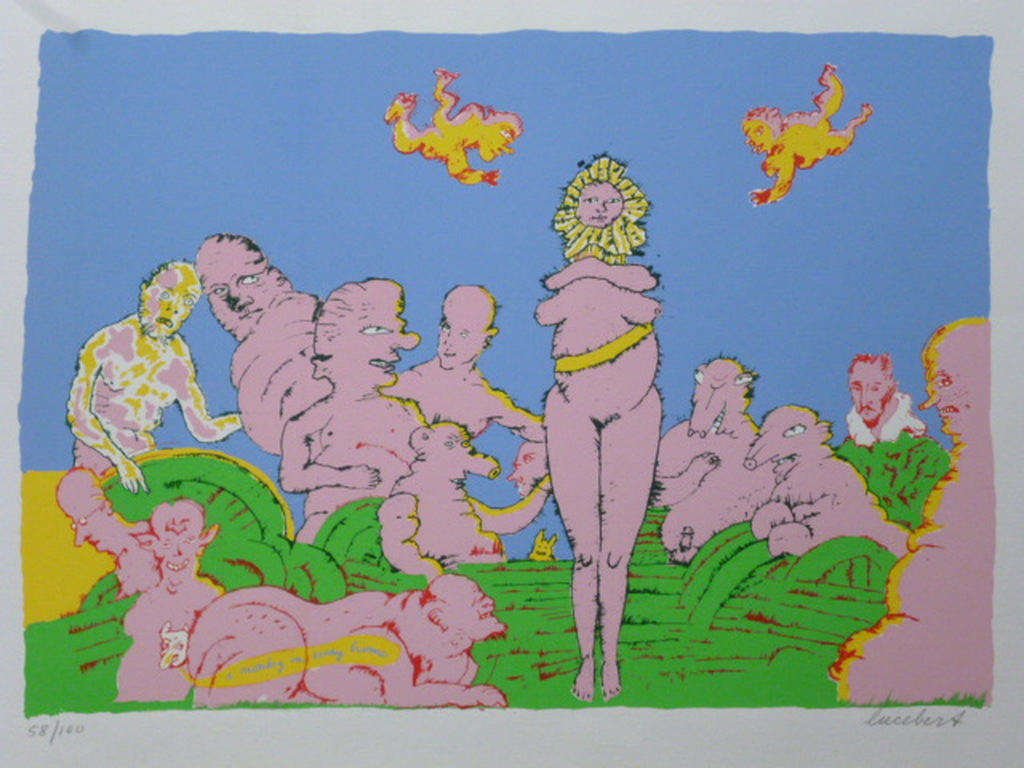 Lucebert - zeefdruk - A monkey in every home kopen? Bied vanaf 135!