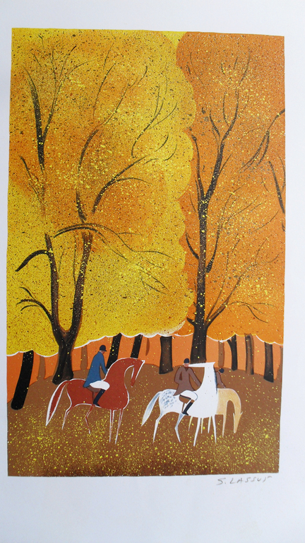 Serge Lassus - Herfst - Litho - handgesigneerd kopen? Bied vanaf 20!