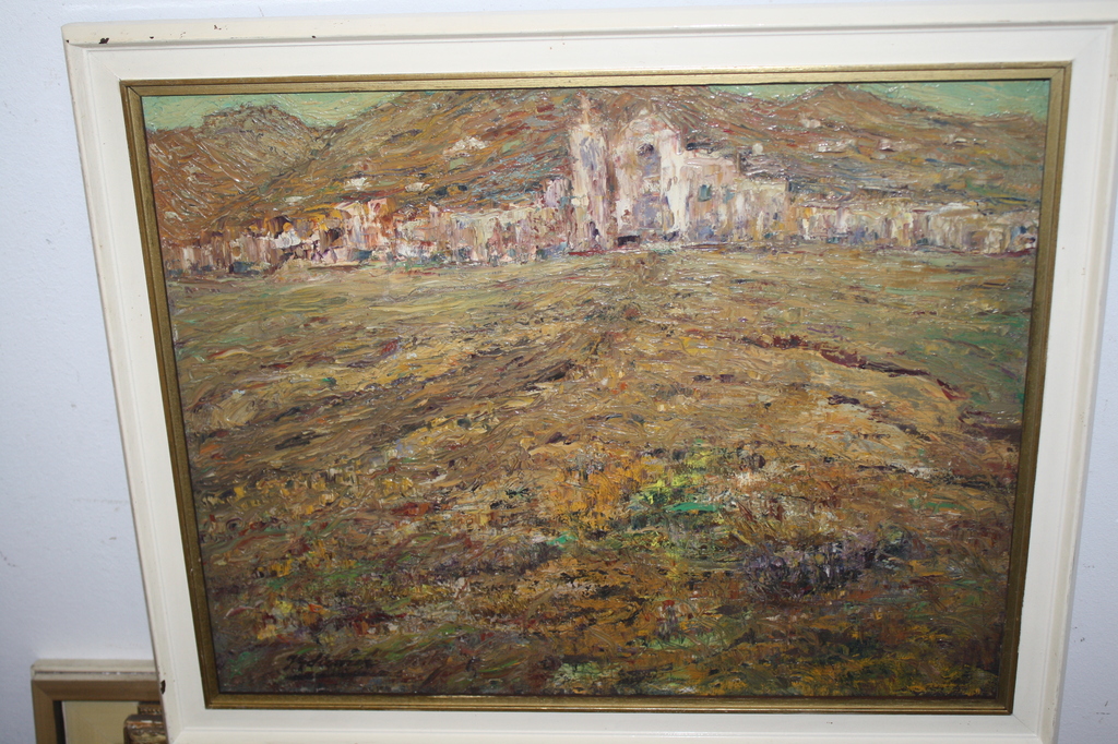 impressionistisch STADSGEZICHT ITALIE van J G SIEMER larense school verkocht voor € 36!