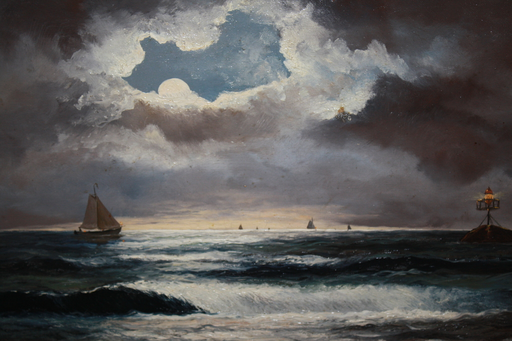 H A JAARSMA  1881-1970     ZEEGEZICHT  BIJ MAANLICHT kopen? Bied vanaf 325!