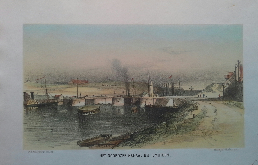 Oude kleur Litho van het Noordezeekanaal bij IJmuiden kopen? Bied vanaf 1!