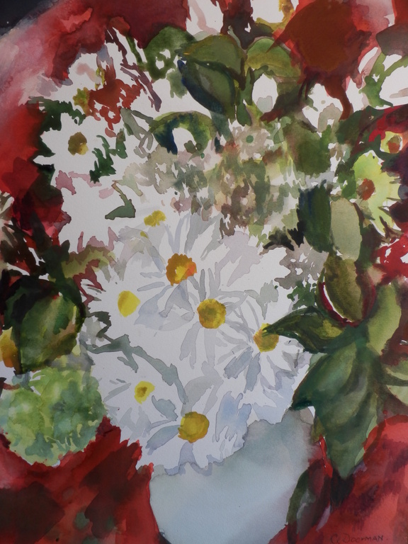 CLAUDINE DOORMAN  Aquarel  MARGRIETEN kopen? Bied vanaf 35!