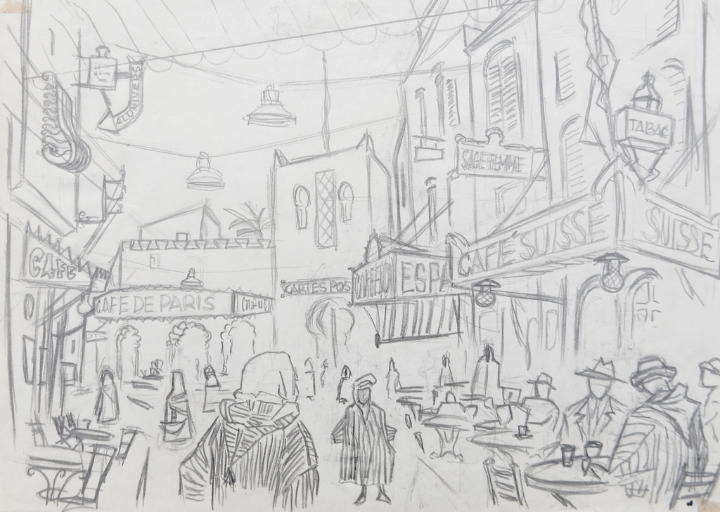 Gras Heyen (1917-1988) - Tekening Parijs kopen? Bied vanaf 90!