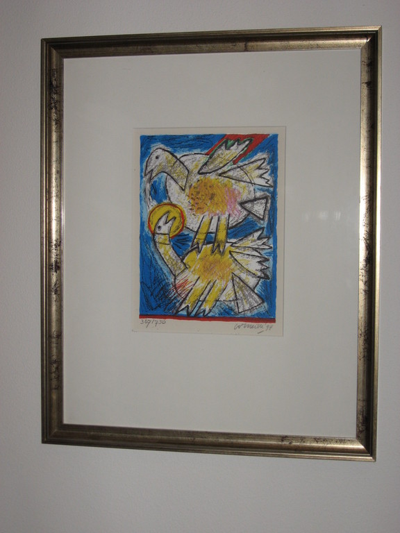 Corneille: 'Les oiseaux amoureux' - gesigneerde zeefdruk - 1994 kopen? Bied vanaf 149!