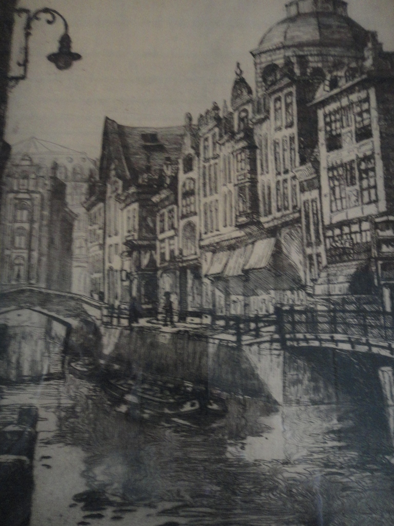 A.W. van Munster, ets, 'steiger Rotterdam, kopen? Bied vanaf 1!