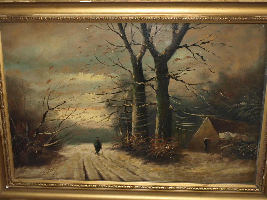 J. de Swart – Olieverf op hout – Winterlandschap -Gesigneerd & ingelijst–ca 1965 kopen? Bied vanaf 1!