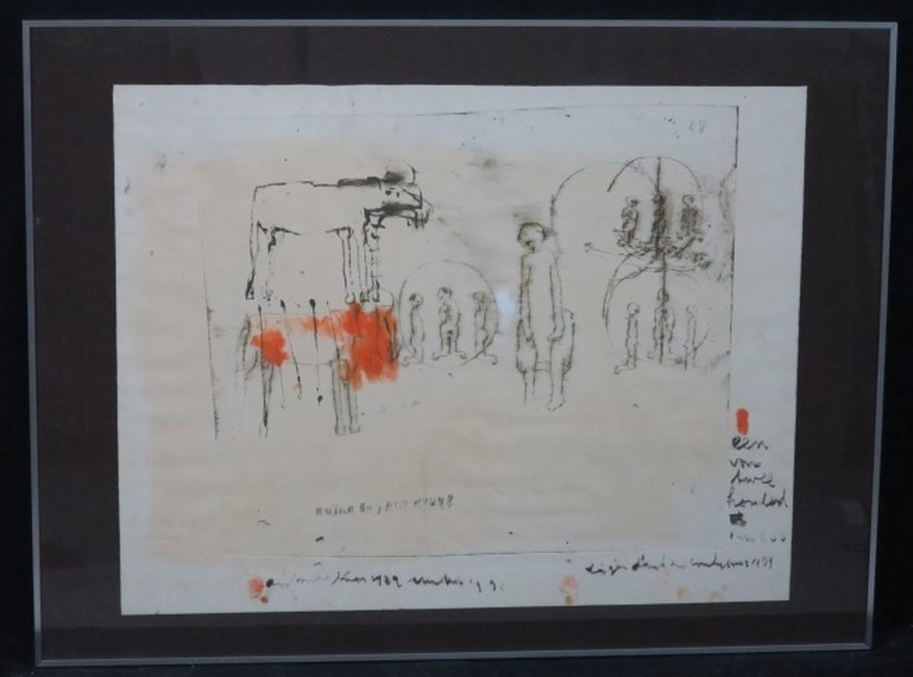 Anton Heyboer: Handbewerkte ets, Z.T. - Ingelijst kopen? Bied vanaf 250!