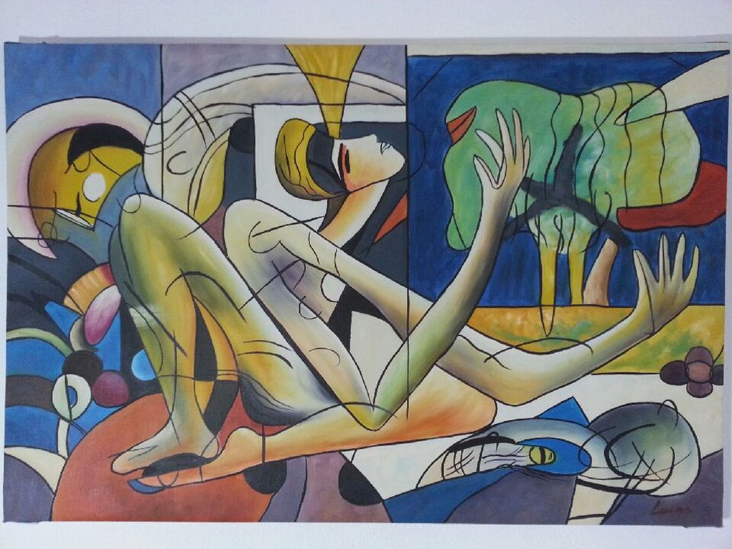 Olieverf op doek van Lucas. 90 x 60. kopen? Bied vanaf 1!