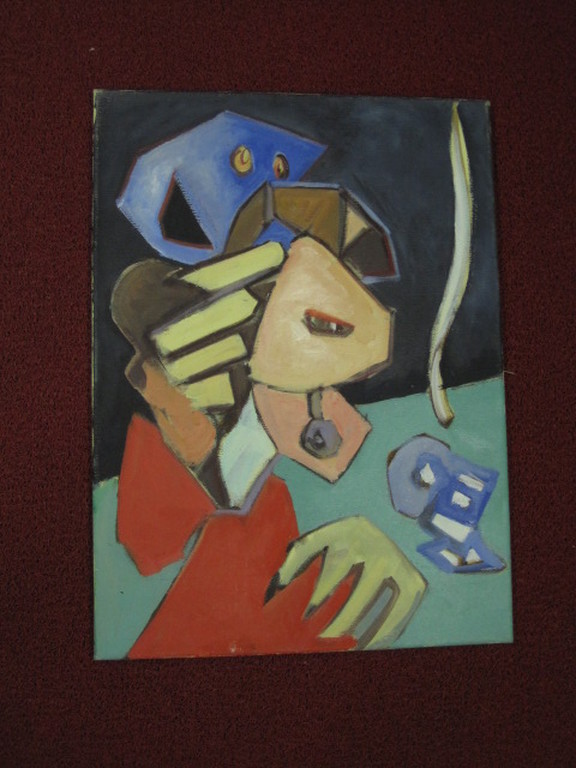 Quintus Jan Telting de "Surinaamse Picasso" groot olieverf OPUS1866 gesigneerd  kopen? Bied vanaf 1!