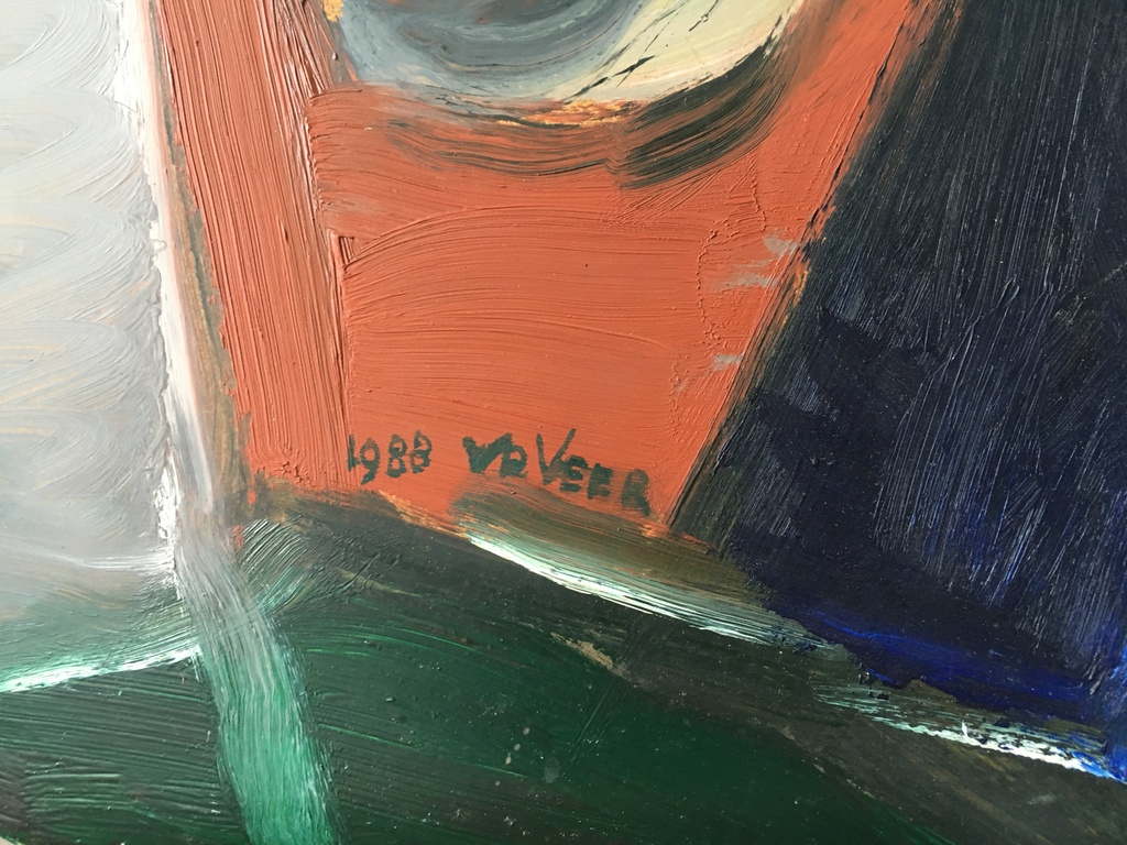 Jan van der Veer, olieverf op board. Titel onbekend kopen? Bied vanaf 250!