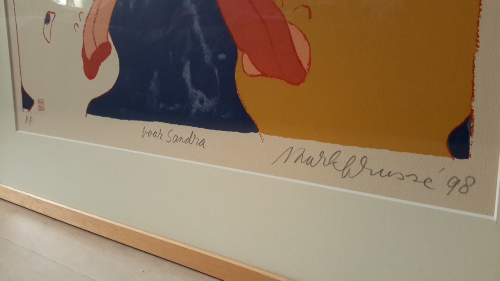 Mark Brusse, zeefdruk in houten lijst kopen? Bied vanaf 40!