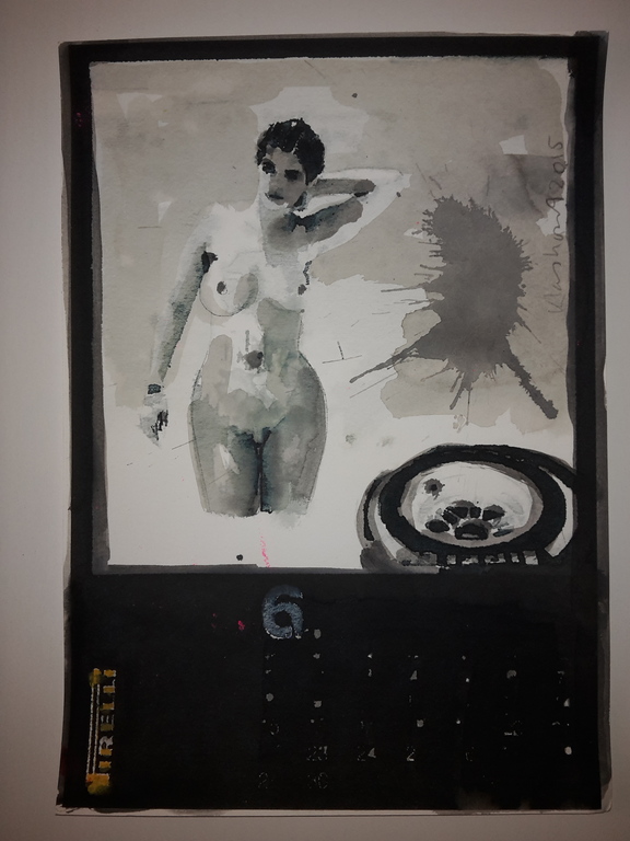 Peter Klashorst - Pirelli calender - gemengde techniek op papier - gesigneerd kopen? Bied vanaf 75!