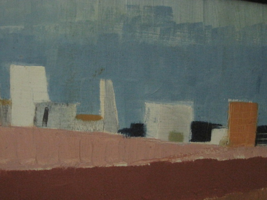 gesigneerd Bergman - "landschap met huizen" olieverf op board 1961 kopen? Bied vanaf 1!