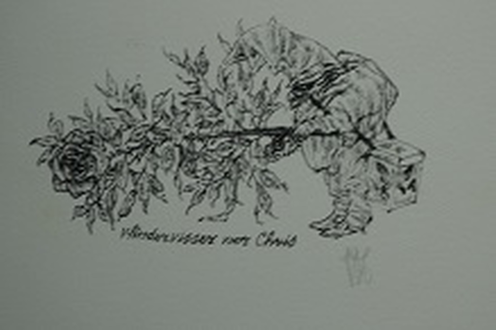 Peter Vos, litho bijdrage voor Stichting de Roos,diverse kunstenaars. verkocht voor € 80!
