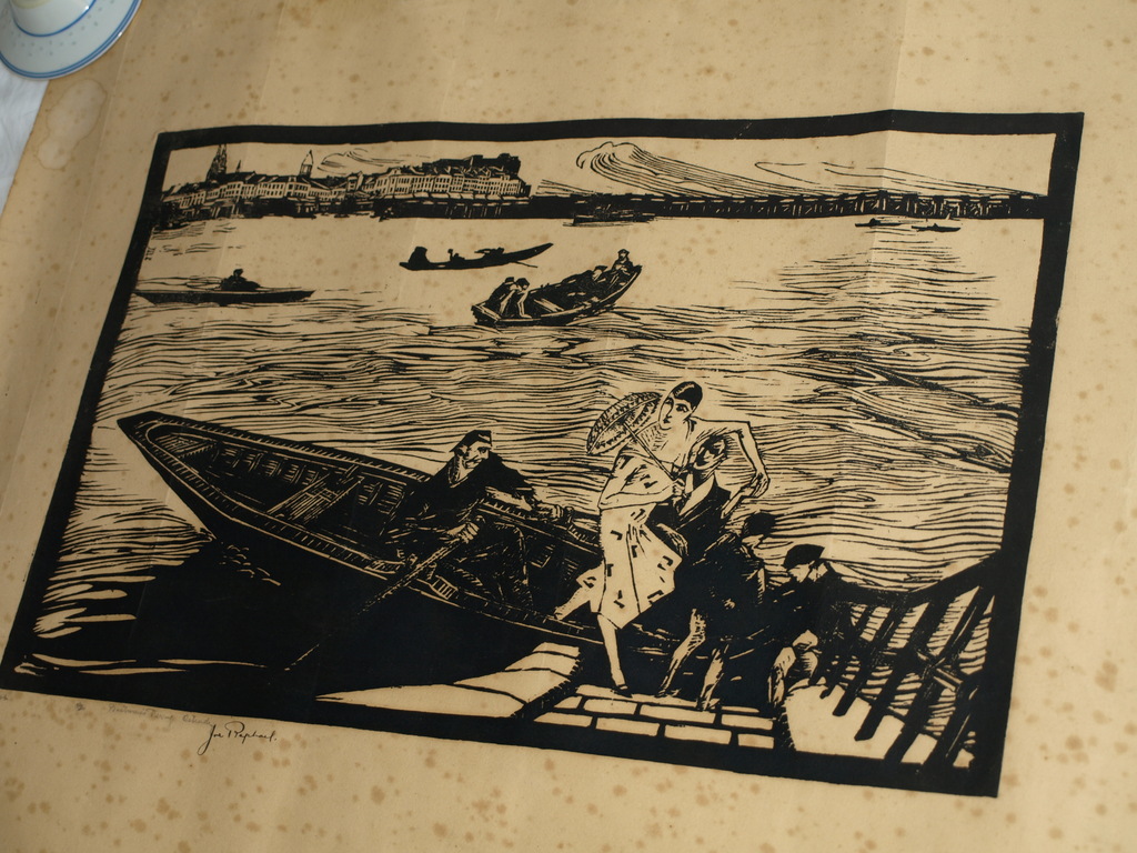 Joseph Raphael (1869-1950): Houtsnede,  Bootreis, Ostende , België – ca 1927 kopen? Bied vanaf 1!