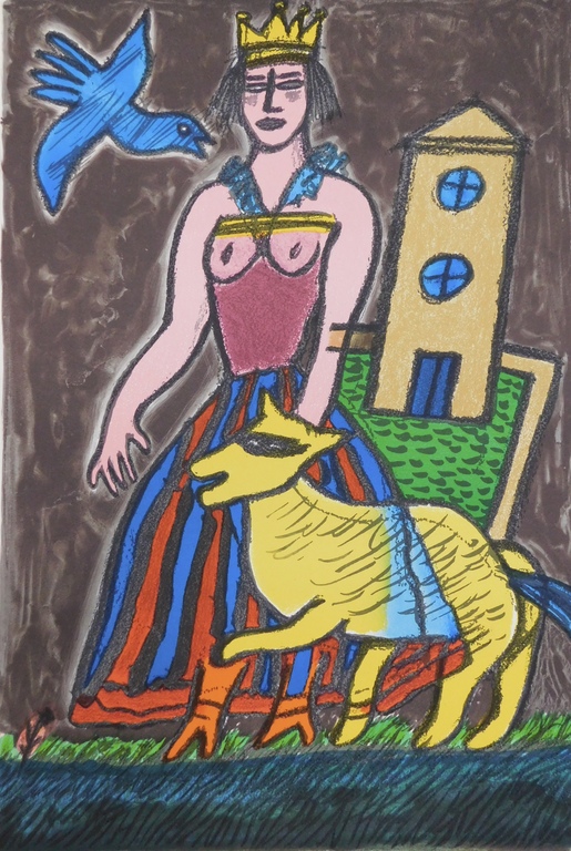  Guillaume Corneille - Kleurenlitho - La Reine du Monde: L'oiseau Bleu kopen? Bied vanaf 175!