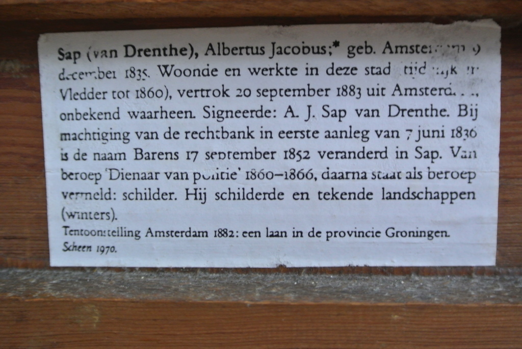 AJ Sap van Drenthe, Olieverf op Eikenpaneel, Boerderijlandschap kopen? Bied vanaf 125!