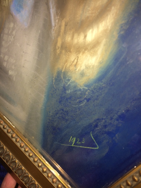 Meisje met strik zeer mooie  krijt tekening  1923 kopen? Bied vanaf 50!