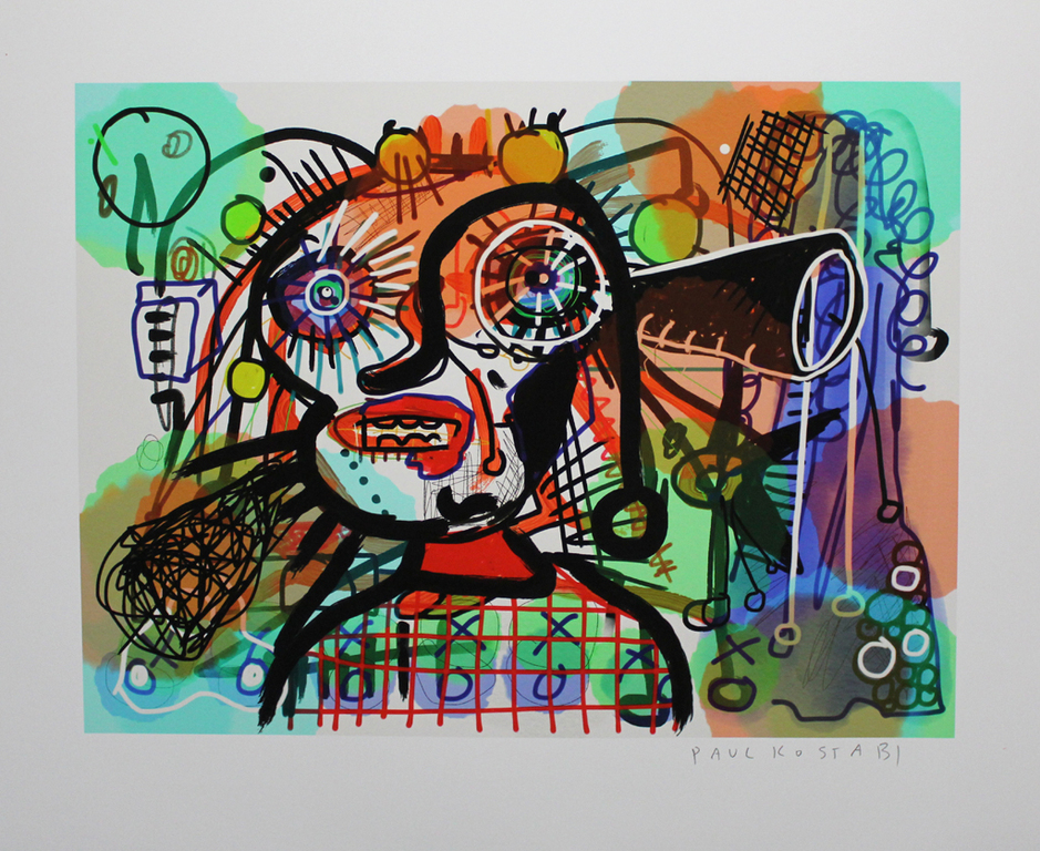 PAUL KOSTABI Giclee CHAOS handgesigneerd verkocht voor € 65!