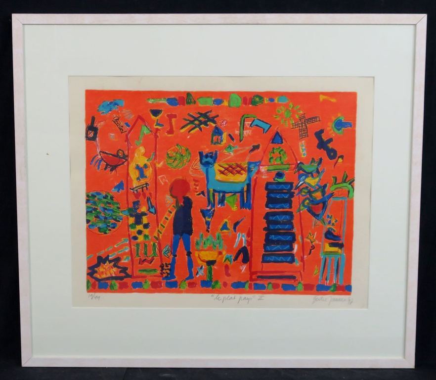 Gertie Janssen: Zeefdruk, Le plat pays II - Ingelijst kopen? Bied vanaf 1!