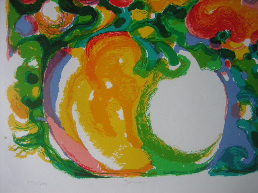 Ronald Julius Christensen - "Zinnias" - Lithografie - Handgesigneerd kopen? Bied vanaf 45!