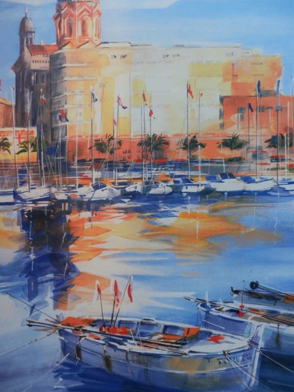 ELLA FORT   ST-RAPHAEL  Gr Zeefdruk(56x76cm) Handgesigneerd kopen? Bied vanaf 1!