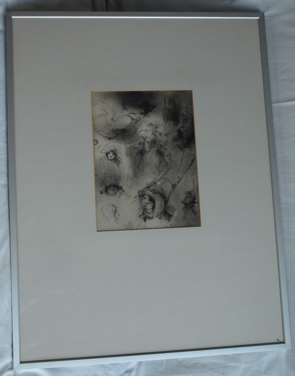 William D. Kuik / Dirkje Kuik : Tekening gewassen inkt - ingelijst – ca 1963 kopen? Bied vanaf 125!