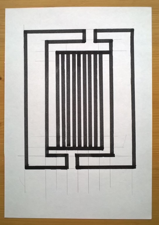 3x Siep van den Berg: 3 inkttekeningen, geometrische abstractie verkocht voor € 100!