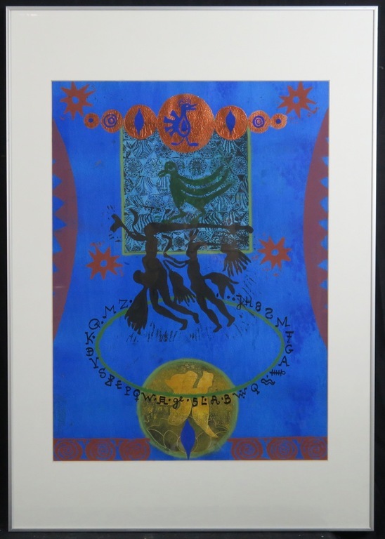 Herman van den Boom: Gemengde techniek op papier, Theseus I - Ingelijst kopen? Bied vanaf 20!