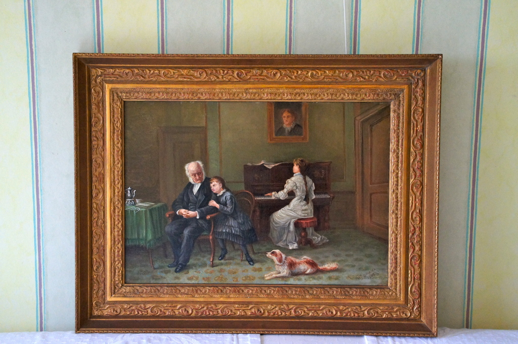 Lengkeek, W.J. olieverfschilderij, 19e eeuws engels interieur kopen? Bied vanaf 275!