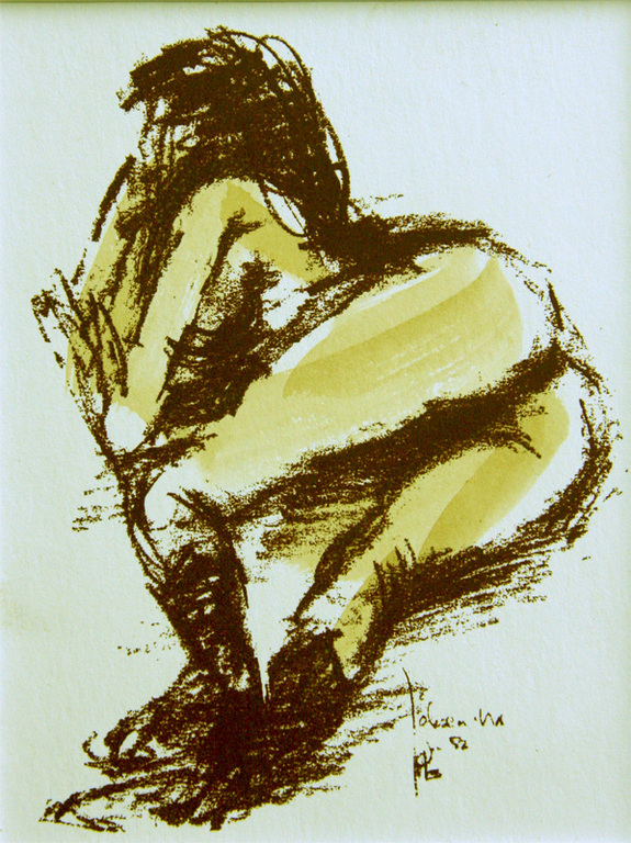 Jits Bakker, kleurenlitho, liggend vrouwelijk naakt kopen? Bied vanaf 35!