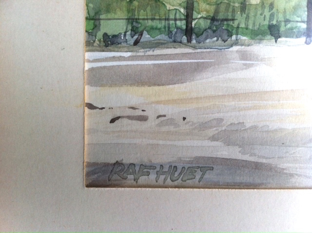 Aquarel Raf Huet 1941(Wortel Belgie) 52x42 cm-gesigneerd  kopen? Bied vanaf 20!