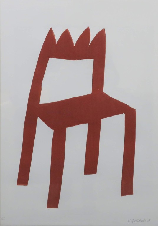 Klaas Gubbels: Zeefdruk, Kroonstoel - Ingelijst kopen? Bied vanaf 250!